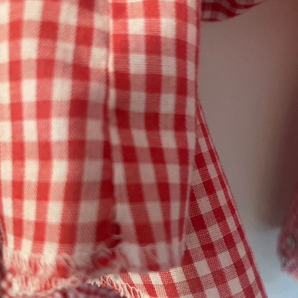 Vintage 60s H Bar C California Ranchwear Red White Gingham Button Western Shirt - Picture 9 of 9